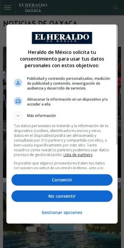 Anteprima del sito El Heraldo de México, media di Messico per articoli sponsorizzati
