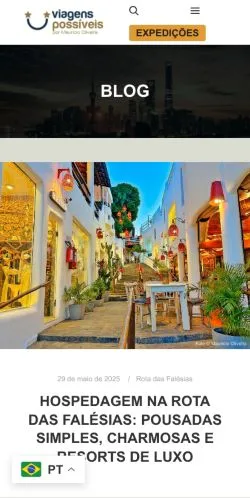 Anteprima del sito Viagens Possíveis, media di Brasile per articoli sponsorizzati