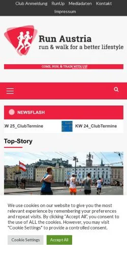 Podgląd witryny Run Austria, medium z kraju Austria do artykułów sponsorowanych