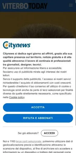 Anteprima del sito ViterboToday, media di Italia per articoli sponsorizzati
