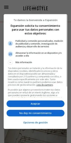 Anteprima del sito Life and Style, media di Messico per articoli sponsorizzati