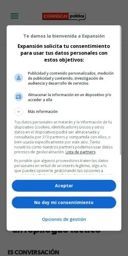 Anteprima del sito Expansión Política, media di Messico per articoli sponsorizzati