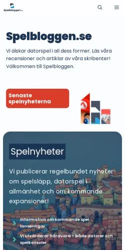 Anteprima del sito Spelbloggen, media di Svezia per articoli sponsorizzati