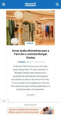 Anteprima del sito Notícias sobre varejo e consumo, media di Brasile per articoli sponsorizzati