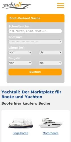 Anteprima del sito Yachtall, media di Germania per articoli sponsorizzati