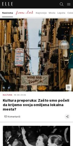 Voorbeeld van de site ELLE Serbia, medium uit Verenigde Staten voor gesponsorde artikelen