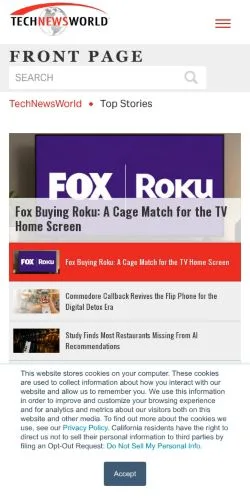 Forhåndsvisning af TechNewsWorld, medie fra USA til sponsorerede artikler