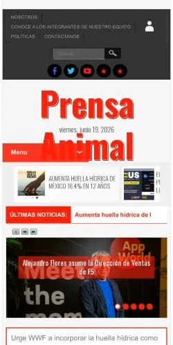 Podgląd witryny Prensa Animal -, medium z kraju Hiszpania do artykułów sponsorowanych