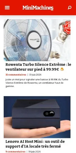 Podgląd witryny Minimachines, medium z kraju Francja do artykułów sponsorowanych