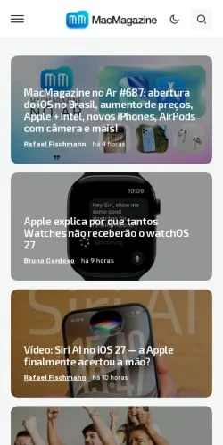 스폰서 기사용 브라질 매체 MacMagazine 사이트 미리보기