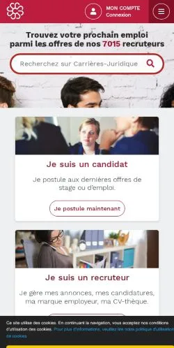 Vista previa del sitio Carrières-Juridiques, medio de Francia para artículos patrocinados