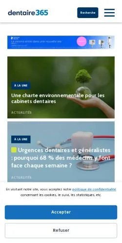 Anteprima del sito Dentaire365, media di Francia per articoli sponsorizzati