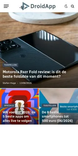 Forhåndsvisning av nettstedet DroidApp, medium fra Nederland for sponsede artikler