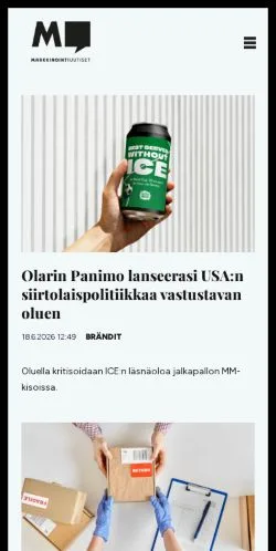 Anteprima del sito MarkkinointiUutiset, media di Finlandia per articoli sponsorizzati