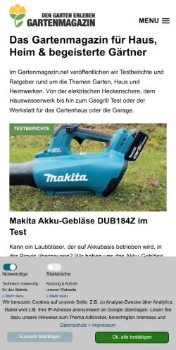 스폰서 기사용 독일 매체 Gartenmagazin 사이트 미리보기