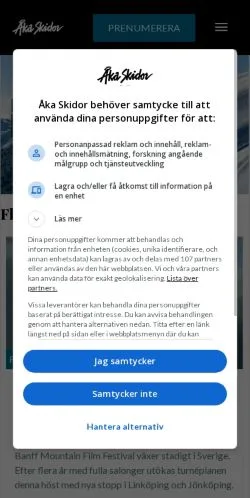 Anteprima del sito Åka Skidor, media di Svezia per articoli sponsorizzati