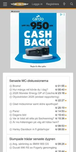 Vista previa del sitio Sporthoj.com, medio de Suecia para artículos patrocinados