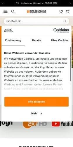 Anteprima del sito SizzleBrothers, media di Germania per articoli sponsorizzati