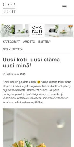 스폰서 기사용 핀란드 매체 Omakotivalkoinen 사이트 미리보기