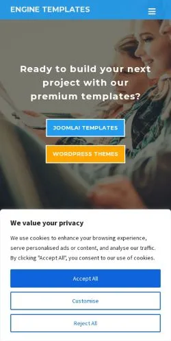 スポンサード記事向けのアメリカ合衆国メディア、Engine Templatesのサイトプレビュー