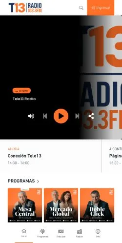 스폰서 기사용 스페인 매체 Tele13 Radio 사이트 미리보기