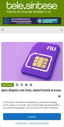 Anteprima del sito TeleSíntese, media di Brasile per articoli sponsorizzati