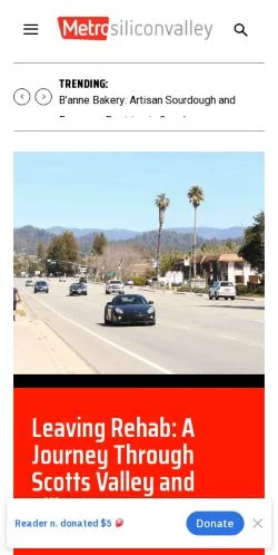 Anteprima del sito Metro Silicon Valley, media di Stati Uniti per articoli sponsorizzati
