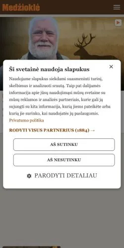 Anteprima del sito Medžioklė, media di Lettonia per articoli sponsorizzati
