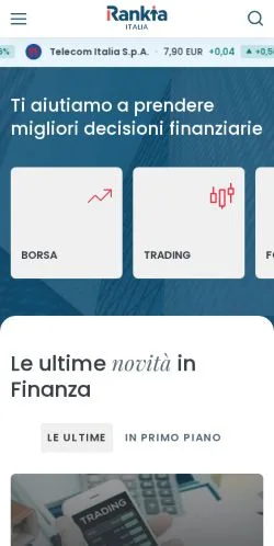 Anteprima del sito Rankia IT, media di Italia per articoli sponsorizzati