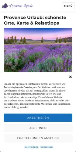 Anteprima del sito Provence Info, media di Germania per articoli sponsorizzati