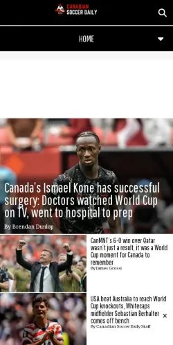 Podgląd witryny Canadian Soccer Daily -, medium z kraju Wielka Brytania do artykułów sponsorowanych