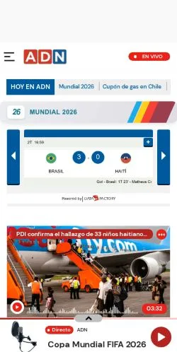 Voorbeeld van de site ADN Radio, medium uit Spanje voor gesponsorde artikelen