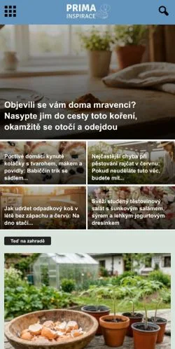 Vista previa del sitio Prima Inspirace, medio de Chequia para artículos patrocinados