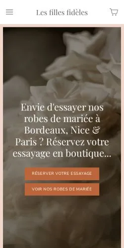 Anteprima del sito Robes De Mariée Les Filles Fidèles, media di Francia per articoli sponsorizzati