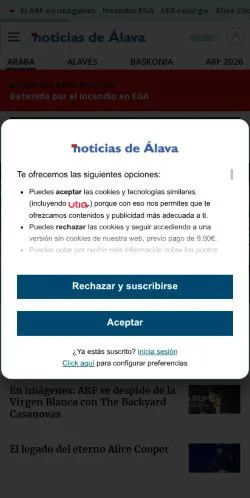 Podgląd witryny Noticias de Álava, medium z kraju Hiszpania do artykułów sponsorowanych
