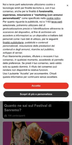 Preview of the CronacaPop website, a media outlet in Italy for sponsored articles