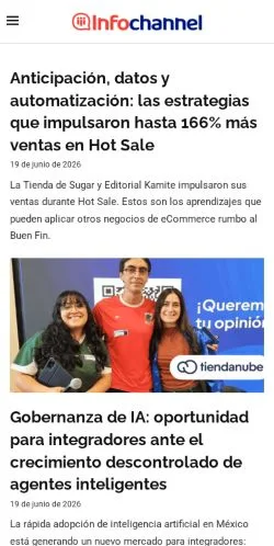 Anteprima del sito Infochannel, media di Spagna per articoli sponsorizzati