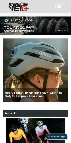Anteprima del sito Matos Vélo, media di Francia per articoli sponsorizzati