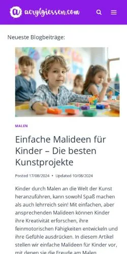 Vorschau der Website Acrylgiessen Kreativ, Medium aus Deutschland für gesponserte Artikel