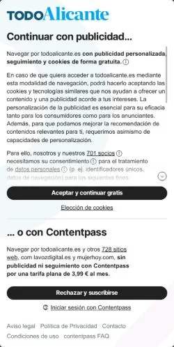 Vista previa del sitio Todo Alicante, medio de España para artículos patrocinados