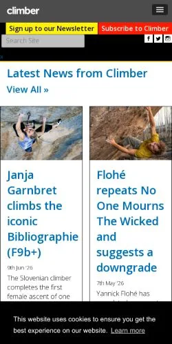 Anteprima del sito Climber Magazine, media di Regno Unito per articoli sponsorizzati