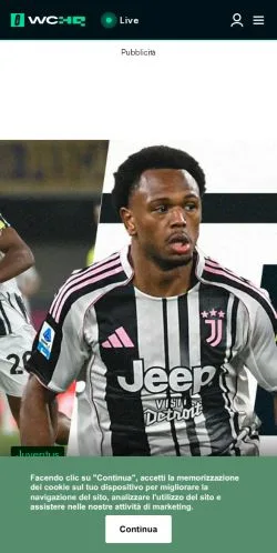 Vista previa del sitio Calciomercato, medio de Italia para artículos patrocinados