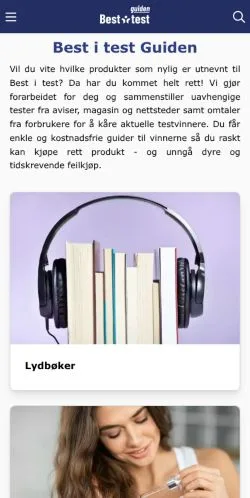 Anteprima del sito Best i Test Guiden, media di Norvegia per articoli sponsorizzati