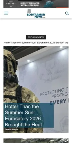 Anteprima del sito Body Armor News, media di Stati Uniti per articoli sponsorizzati