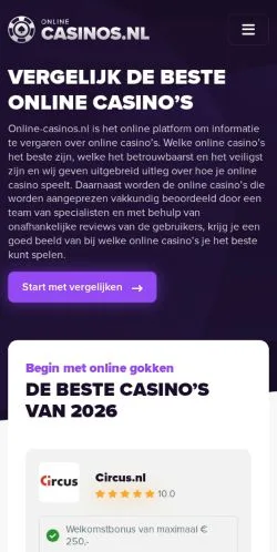 Podgląd witryny Online Casinos, medium z kraju Holandia do artykułów sponsorowanych