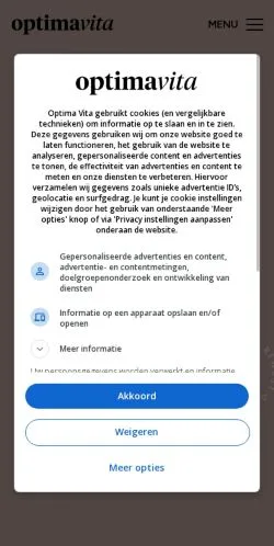 Podgląd witryny Optima Vita, medium z kraju Holandia do artykułów sponsorowanych