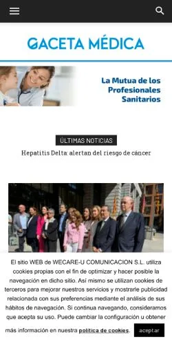 스폰서 기사용 스페인 매체 Gaceta Médica 사이트 미리보기