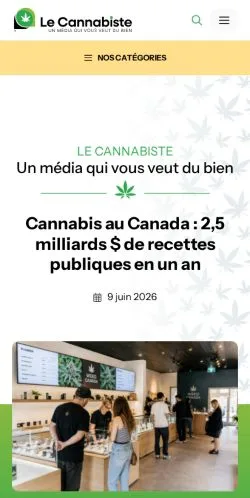 Podgląd witryny Le Cannabiste, medium z kraju Francja do artykułów sponsorowanych