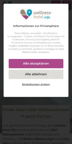 Anteprima del sito Wellness Hotel, media di Germania per articoli sponsorizzati