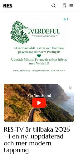 Vorschau der Website RES, Medium aus Schweden für gesponserte Artikel